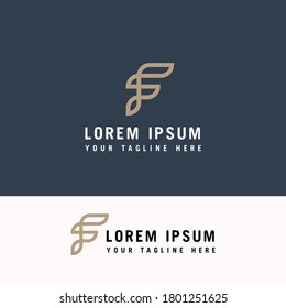 Vorlage für das Design des Logos mit unendlicher Linie, Anfangsbuchstabe F