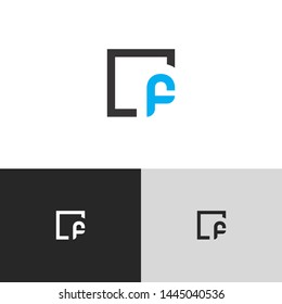 Initial Letter f inside circle lowercase modern logo design template elements. blue letter Isolated on black white grey background. Suitable for business, consulting group company.
