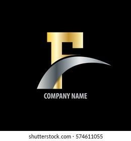 Initial Letter F Isolated Swoosh Logo
