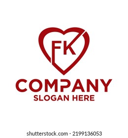 Initial letter F K logo vector design template