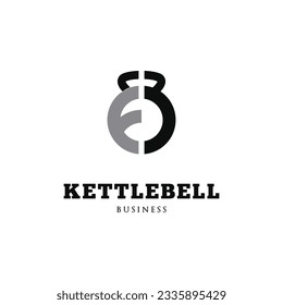 Initial Letter F Kettlebell Icon Logo Design Template