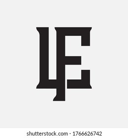 Anfangsbuchstaben F, L, FL oder LF, überlappend, Verriegelung, Monogramm-Logo, schwarze Farbe auf weißem Hintergrund