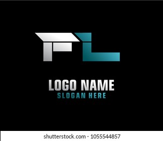 Initial letter F L logo template vector