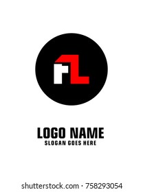 Initial letter F & L logo template vector