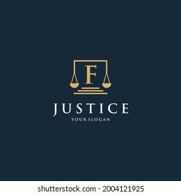 Letra inicial del logotipo legal con diseño cuadrado y moderno sencillo