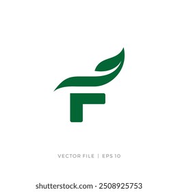 initial letter F leaf leaves nature logo
