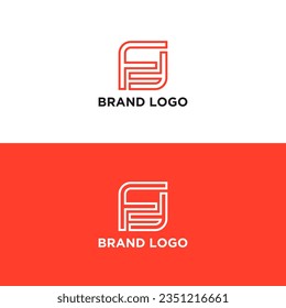 Logo de la letra inicial de la línea F aislado en fondo doble. Usable para logotipos de empresas y marcas. Elemento de plantilla de diseño de logotipo de vectores planos.
