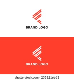 Anfangsbuchstabe F-Line-Logo einzeln auf Doppelhintergrund. Für Unternehmens- und Branding-Logos geeignet. Flaches Vectorlogo-Design-Vorlagenelement.