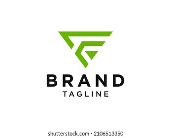 Letra inicial del logotipo vinculado. Forma Geométrica Verde Estilo Origami aislado en fondo blanco. Usable para logotipos de empresas y marcas. Elemento de plantilla de diseño de logotipo de vectores planos.