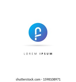Initial Letter F Logo with Circle Element. Design vector illustration template