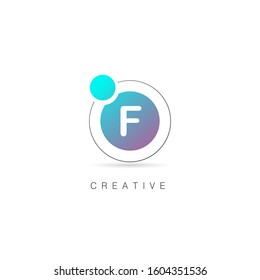 Initial Letter F Logo with Circle element. Design Vector Illustration Template
