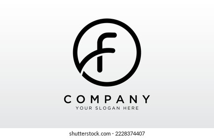 Initial Letter F Logo With Circle Shape. Modern Unique Creative F Logo Design Vector Template.