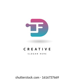 initial Letter F logo Connected design symbol