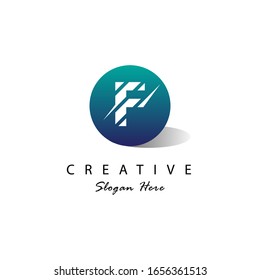 Initial Letter F Logo with Cut off Design vector