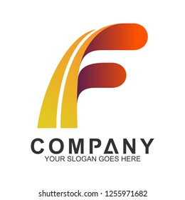 initial letter F logo design template