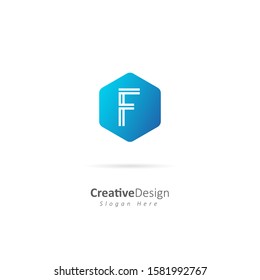 Initial Letter F logo, design vector illustration template, company brand  symbol