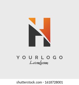 Initial Letter F logo design with cut off concept style design