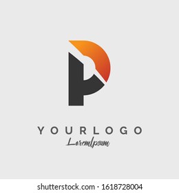 Initial Letter F logo design with cut off concept style design