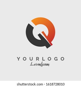 Initial Letter F logo design with cut off concept style design