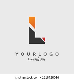 Initial Letter F logo design with cut off concept style design