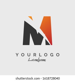 Initial Letter F logo design with cut off concept style design