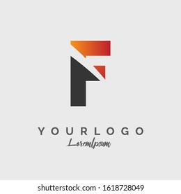 Initial Letter F logo design with cut off concept style design