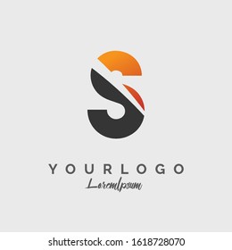 Initial Letter F logo design with cut off concept style design