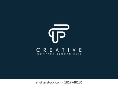 Letra inicial F diseño del logotipo ilustración del vector aislado en fondo azul