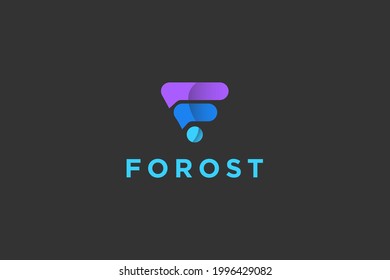 Initial letter F logo design vector illustration. Letter F suitable for business and technology company logos.
