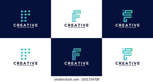 carta inicial de la colección de inspiración de diseño del logotipo para tecnología y negocios