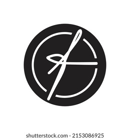 Initial letter F logo design, handwriting style logo vector