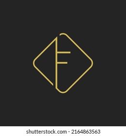 Letra inicial elemento cuadrado de plantilla de diseño de logotipo F. F diseño de logotipo de letra Ilustración vectorial.
