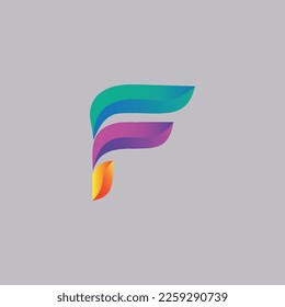 Plantilla de diseño de logotipo F de letra inicial. Elemento de diseño de icono del logotipo de la letra F.