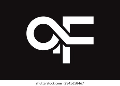 Letra inicial una plantilla de diseño de logo f logotipo infinito creativo y profesional sobre fondo negro
