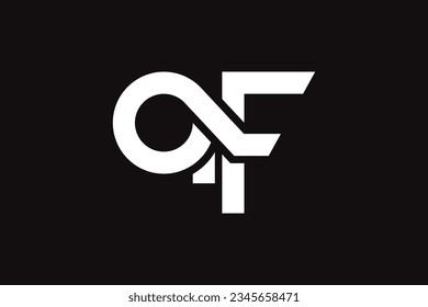 Initial letter a f logo design template creative and professional infinity logo on black background
