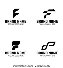 Initial letter F. Logo design set collection