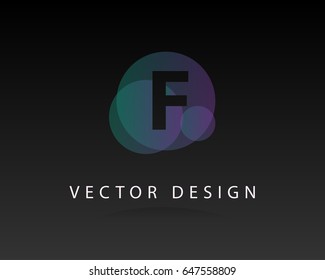 Initial Letter F Logo design vector with Circle