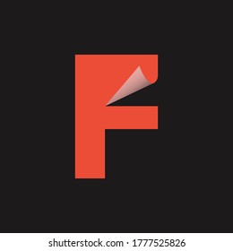 Logo de la letra inicial F con el concepto de icono plegable. Plantilla de diseño de Emblema de Alfabeto Mínimo Creativo. Símbolo gráfico para identidad empresarial.Elemento gráfico vectorial creativo.