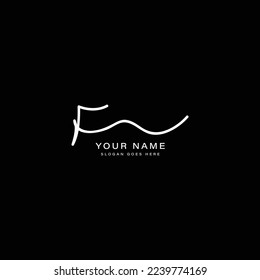 Initial Letter F Logo, Handwritten and Signature in joining style for Business Name with Alphabet F