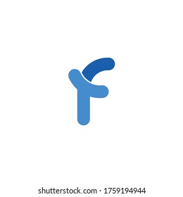 initial letter F logo, line art style design template