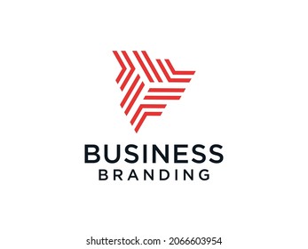 Logo De La Letra Inicial F. Forma geométrica roja Estilo Origami aislado en fondo blanco. Usable para logotipos de empresas y marcas. Elemento de plantilla de diseño de logotipo de vectores planos
