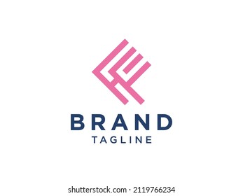 Initial Letter F Logo. Red Geometric Shape with Lines Symbol isolated on White Background. Usable for Business and Technology Logos. Flat Vector Logo Design Template Element.

