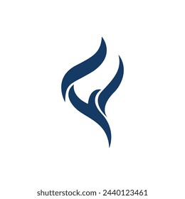 The initial letter f logo resembles fire, a fire logo with negative space in a fire style.