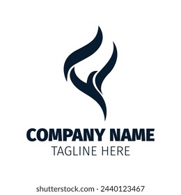 The initial letter f logo resembles fire, a fire logo with negative space in a fire style.