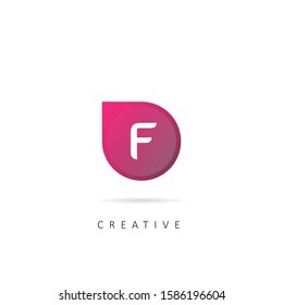 Initial Letter F Logo with shape element, vector illustration template