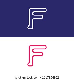 initial letter f logo. Simple F logo with blue and white background good for your initial company or business