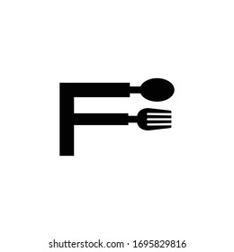 initial letter f logo spoon and fork