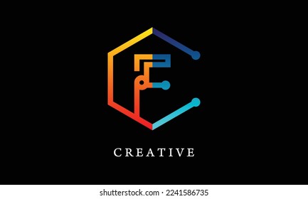 Initial letter F logo templat. suitable for business, brand identity, internet, online shop, label or packaging.
