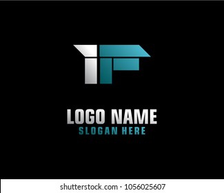 Initial letter I F logo template vector