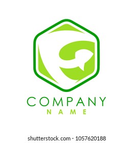 Initial letter F logo template hexagon design for business and company identity